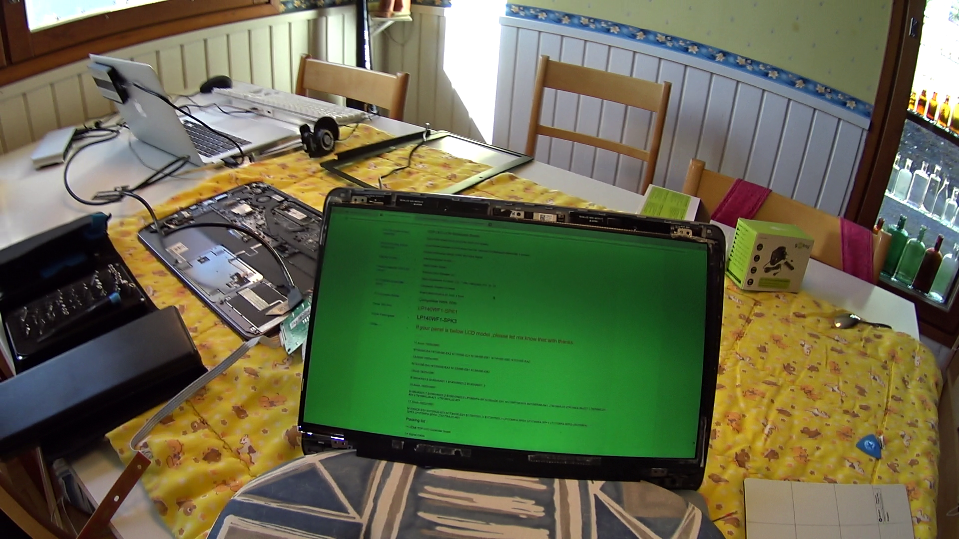 the screen displaying an image