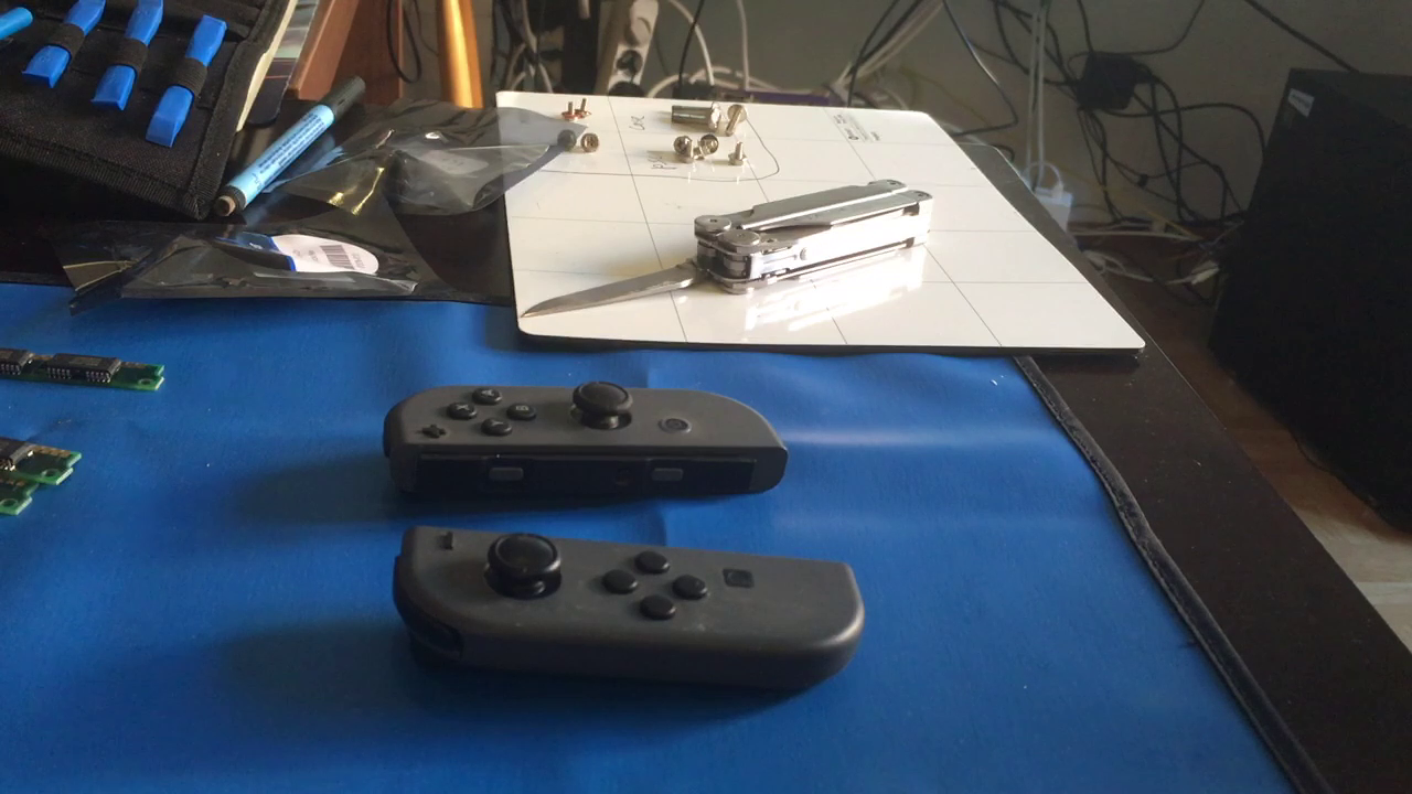 Joy-Cons on a table