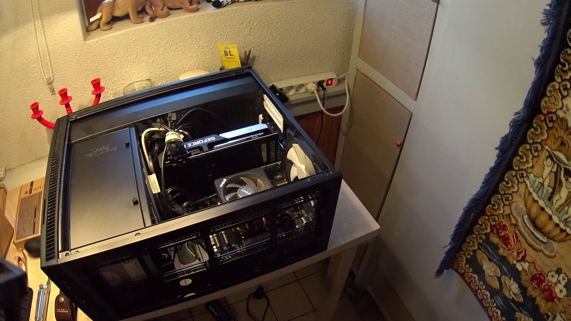 the PC with its side panel removed