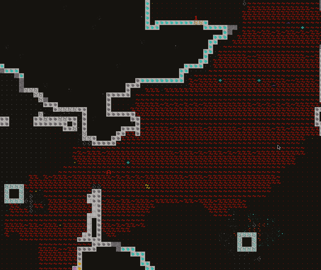 Dwarves hauling some newly available adamantine across the magma seafloor
