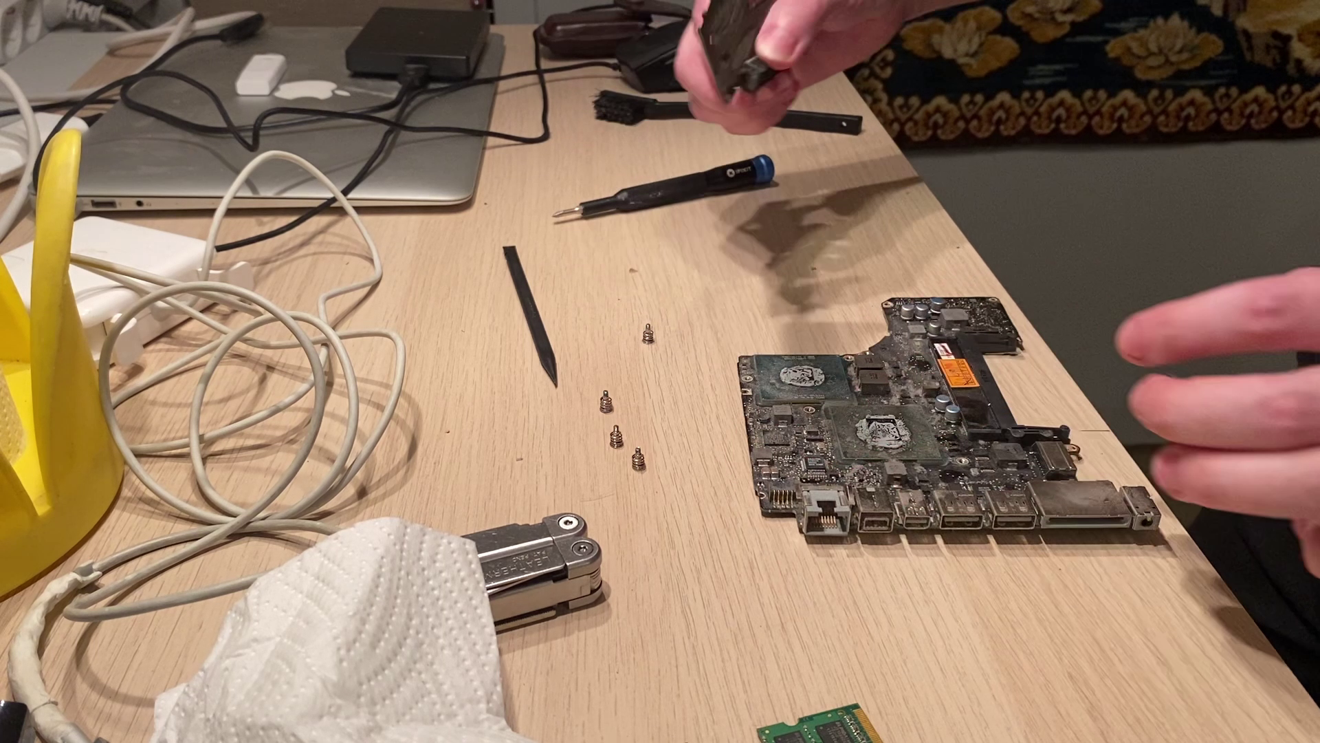 the logic board with the heatsink removed