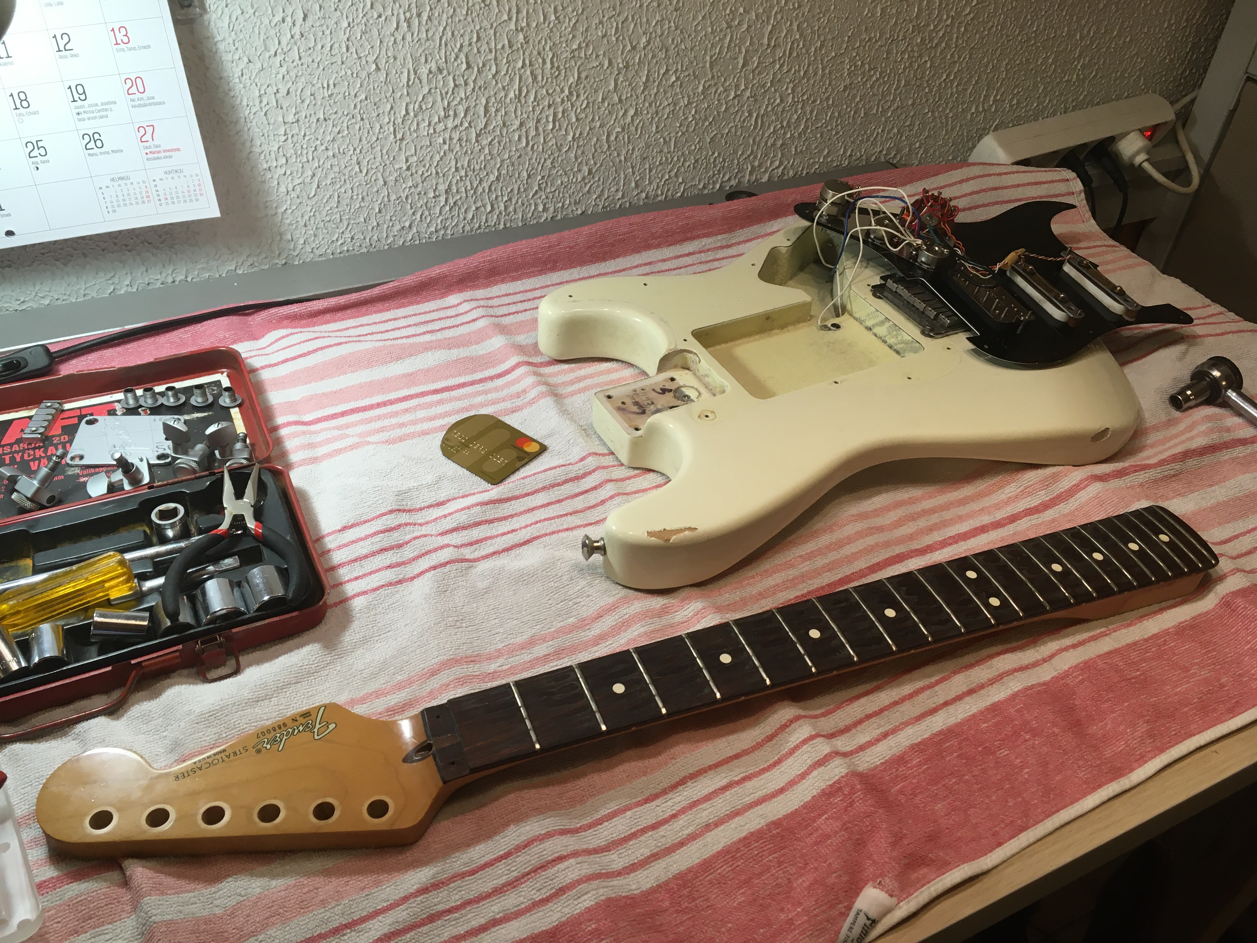 disassembled guitar