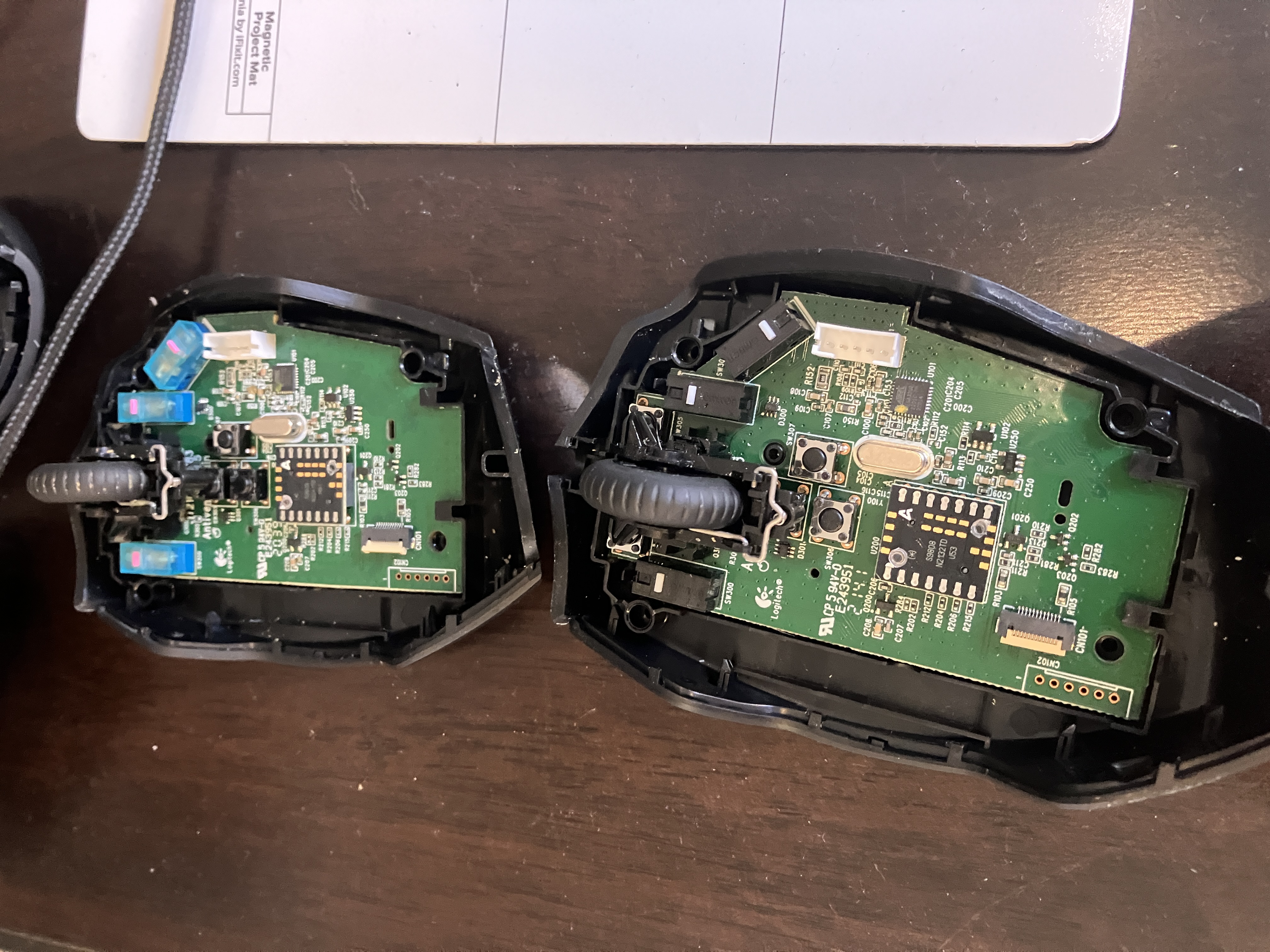 stock switches below, replacement switches above