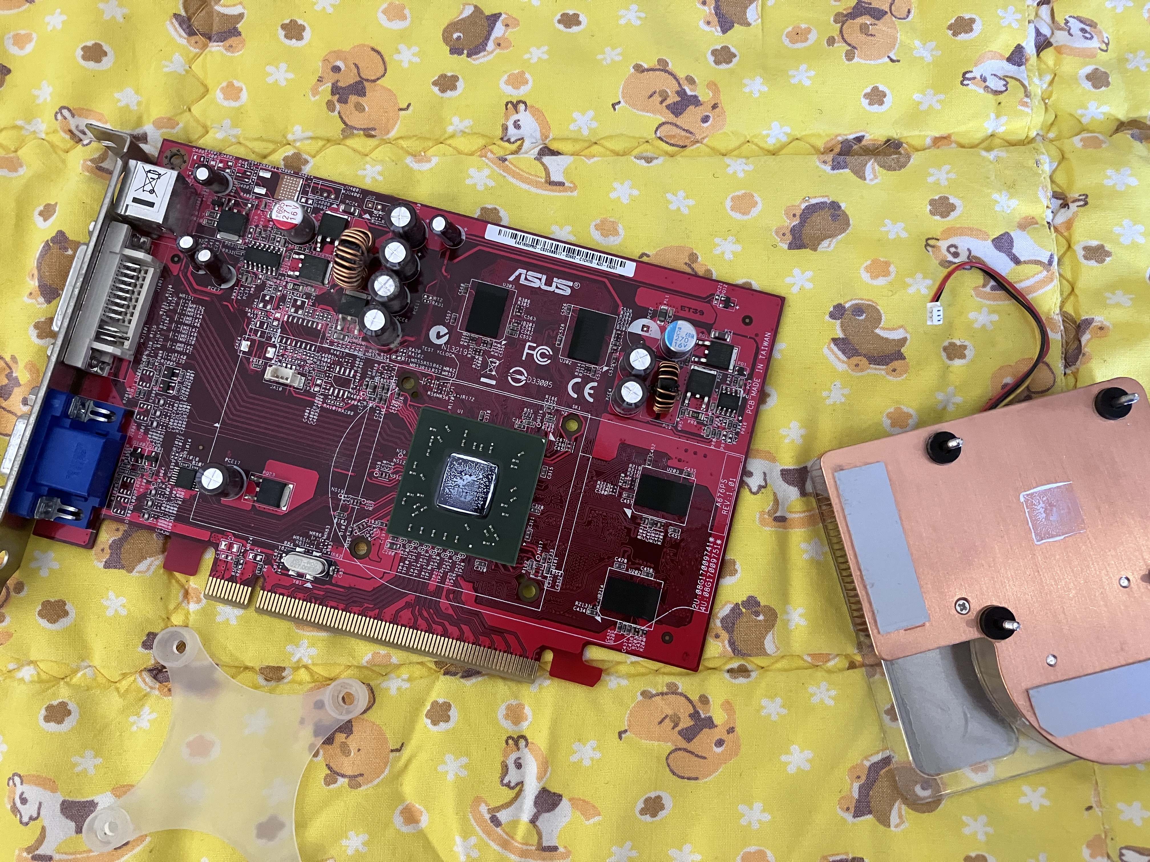 the GPU with its heat sink removed